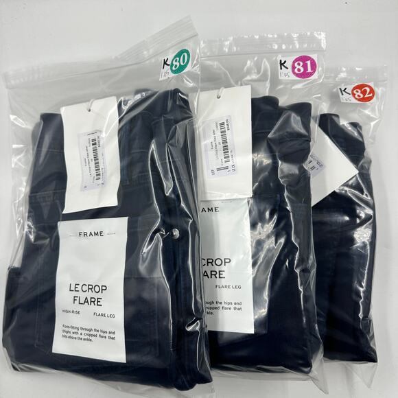 FRAME Le Crop Flare Raw After High Rise Cropped Button Fly Jeans Fiona 26 US 2 - Picture 6 of 7